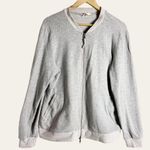 Eileen Fisher Gray Organic Cotton Knit 2-way Zip Bomber Jacket XL Photo 8