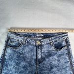 Women's Acid Wash Denim Jeans Faux Zipper Detail Size 16 Skinny Jeans Streetwear Blue Photo 3