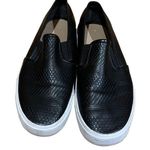 Women’s platform slip on black shoes with faux crocodile skin pattern Size 9.5 Photo 0