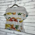 ZARA  Collection Floral Graphic Tee Women’s Small Gray Short Sleeve Top Portugal Photo 6