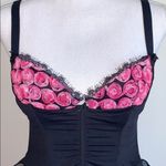 Mesh Rosette Floral Bustier Corset Pink Size undefined Photo 1