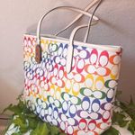 Coach  City Tote In Rainbow Signature Canvas c4181 Photo 1
