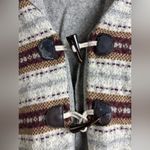 Eddie Bauer  Gray Women's XL Toggle Button Sweater Brown Tan Fisherman Wool Blend Photo 2