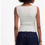 Madewell NWOT  Smocked Boatneck Tank Eyelet White‎ Cotton Linen Causal Photo 1