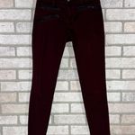 J Brand Zoey Triple Zip Skinny Jeans in Lava Burgundy Size 25 Photo 2