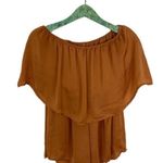 Princess Polly Brown Off Shoulder Flowy Ruffle Romper Boho Cottagecore Trendy 12 Photo 1