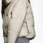 ZARA EXQUISITE Man-Made Leather PUFFER JACKET XS Photo 0