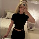 Aritzia Babaton Black Formarib Mockneck Short Sleeve Tee Photo 1