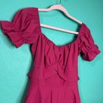 LYANER Women's Off Shoulder Wrap Tie Up Back Ruffle Short Sleeve Romper Pink Size M Photo 1