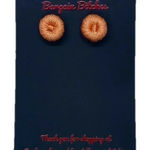 New fall earrings orange crochet button stud retro style earrings fall fall Photo 0