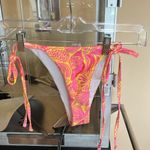 String Bikini Set Pink Yellow Tropical Size undefined Photo 3