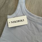 NIKIBIKI  Chevron Ribbed Crop Tank Light Baby Blue - One Size Photo 2