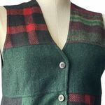 inStyle Vest Casual wool blend Red Green New York Rayon Holiday patchwork Vest L Size L Photo 0