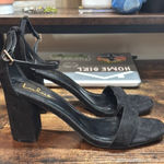 Lulus ‎ Black Suede Strappy Heels Size 10 Photo 0