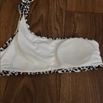 SheIn  White black and brown leopard animal print one shoulder swim top Photo 4