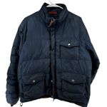J.Crew  Down Puffer Jacket Snow Winter High Neck Pockets Zip Navy Blue Medium Photo 1