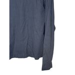 Gap Women's Top 1/4 Front Button Long Sleeve Banded Collar Blouse Blue XL NWT Photo 7