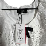 Cider White Eyelet Ruffle Off Shoulder Long Sleeve Cropped Top Blouse M Photo 2