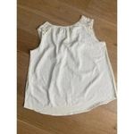 Hailey & Co White Gauze‎ Top Sleeveless Blouse L Lace Detail Shirt Ivory Size L Photo 4