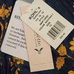 Nanette Lepore Navy and Gold Floral Dress NWT Sz 14 Pleated Wedding Guest Dress Photo 8