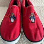Ralph Lauren Polo  Women’s Harbour II Bear‎ Red Canvas Shoes Women's Size 5 Photo 5