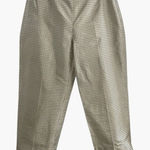 Michael Kors  VINTAGE SILK GOLD SHIMMER checkered stright leg trousers pants 6 S Photo 0