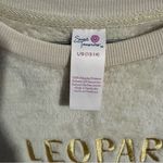 secret treasures Cream Sweater Leopard Is My Favorite Color Fuzzy Cozy  Large Top Photo 1