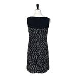 St. John Women’s Dress Shift Tweed Silk Ribbon Tie Sleeveless Black White Size 4 Photo 4