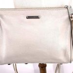 Rebecca Minkoff Pale Gray Moto Leather Three Zip Fringed Crossbody Bag Photo 1