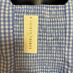 NWT Thirty Thirty Tank Top Gingham Crop Eyelet Lace Blue‎ White Checkered Large Blue Photo 3