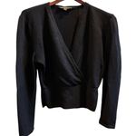 St. John Women's navy blue Wrap Sweater Top Size M Long Sleeve Casual Photo 11