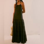 Free People  Somewhere Sunny‎ Halter Drop Waist Midi dress Black Size M Photo 4