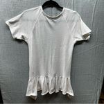We The Free Free People  White Short Sleeve Ruffled Hem Tunic Top Oversized XS Photo 1
