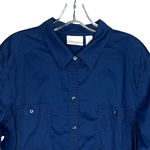 Chico's Shirt Womens Large 2 Blue Button Up Blouse Casual Preppy Career Versatile Photo 2