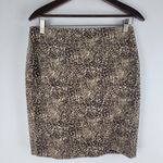 Talbots Faux Fur Animal Print Pencil Skirt Lined Back Zip Size Petite 6 Photo 0