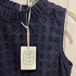 Sail To Sable  Eyelet Ruffle Dress Navy Blue Womens Size 0 Photo 5