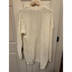 American Eagle  Medium Chunky Knit Open front Cardigan Sweater Cream NWT Flawed Photo 4