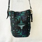 Lucky Brand Asha Black Blue Green Embroidered Tapestry Bucket Crossbody Bag Photo 1