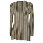 HOUSE OF HARLOW 1960 Striped Button Front Olive Green & Cream Metallic NWOT XS Photo 5