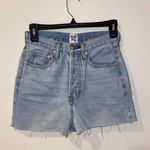 Princess Polly Light Wash Buttonfly Denim Shorts Photo 0