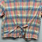 Erika & Co. Vintage Plaid Western Cropped Cowgirl Rodeo Women's Shirt Medium Pink Photo 6