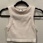 ZARA Racer Back Rib Antique White Crop Top Photo 0