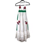 FANM MON Pamuk Embroidered Halter Maxi Dress XS White Photo 2