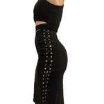 Aquazzura Lace Up Midi Pencil Skirt Black Size 4 Photo 4