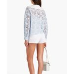 Maje guipure shirt with collar in blue sky Photo 1