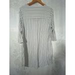 Soma  Night Shirt Medium Gray Striped Short Sleeve Knee Length Pajama Nightgown Photo 7