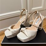 Nina Shoes Ivory Satin Platform Sandal Photo 9
