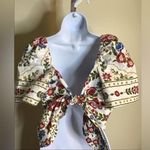 Farm Rio Sezane x Tie Back Floral cropped Shirt Sz. Lrg/Sz42 NWT Colorf… Photo 5