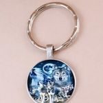 Wolves in Night Sky Keychain/Bag Charm New in Packaging Blue Photo 2