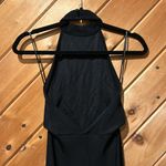 ZARA high neck halter viscose black wide leg jumpsuit Photo 4
